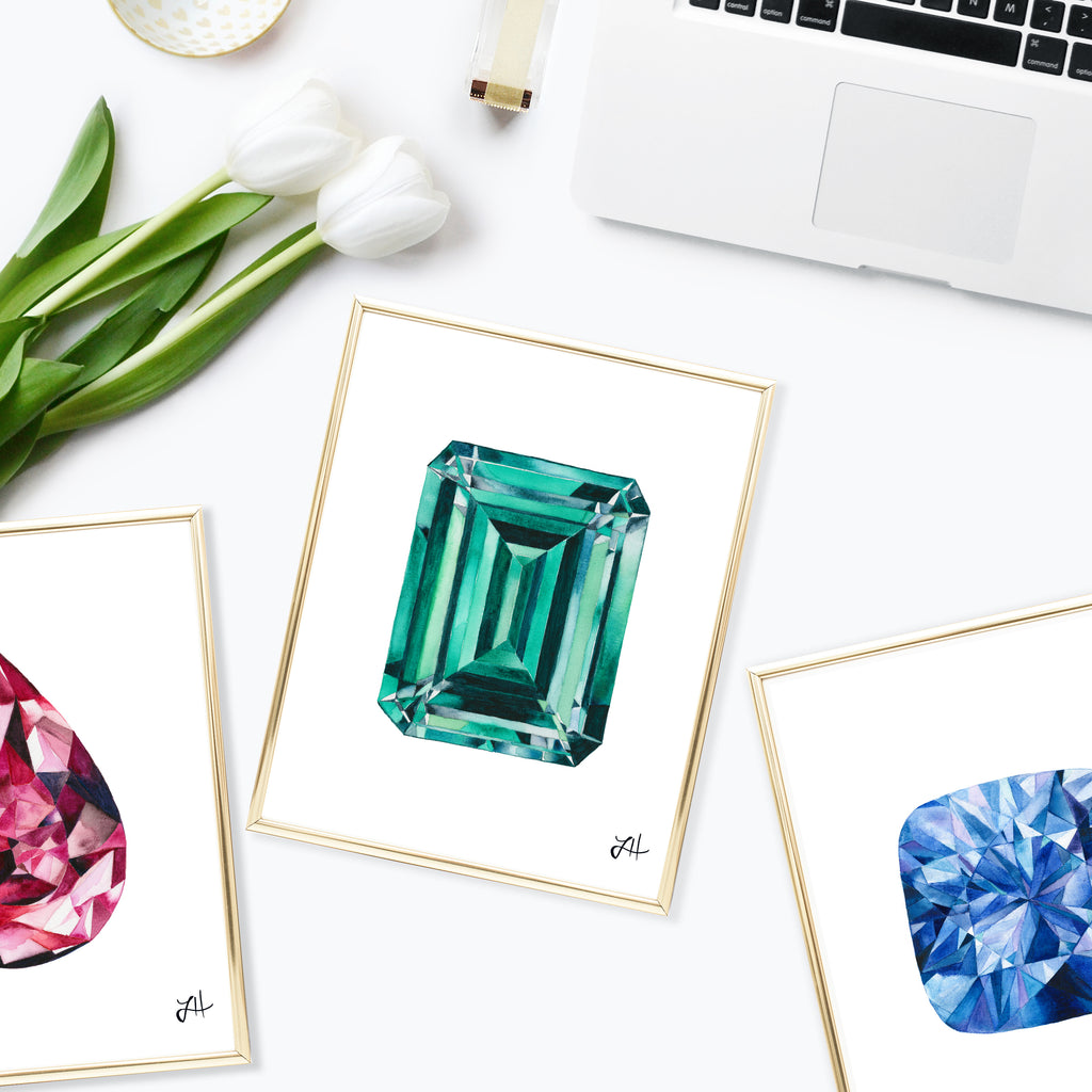 How to Paint Watercolor Diamonds and Gemstones
