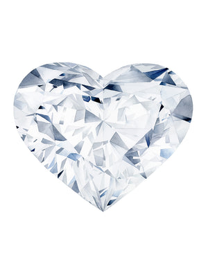 Watercolor Diamond Painting - Heart Diamond - Art Print