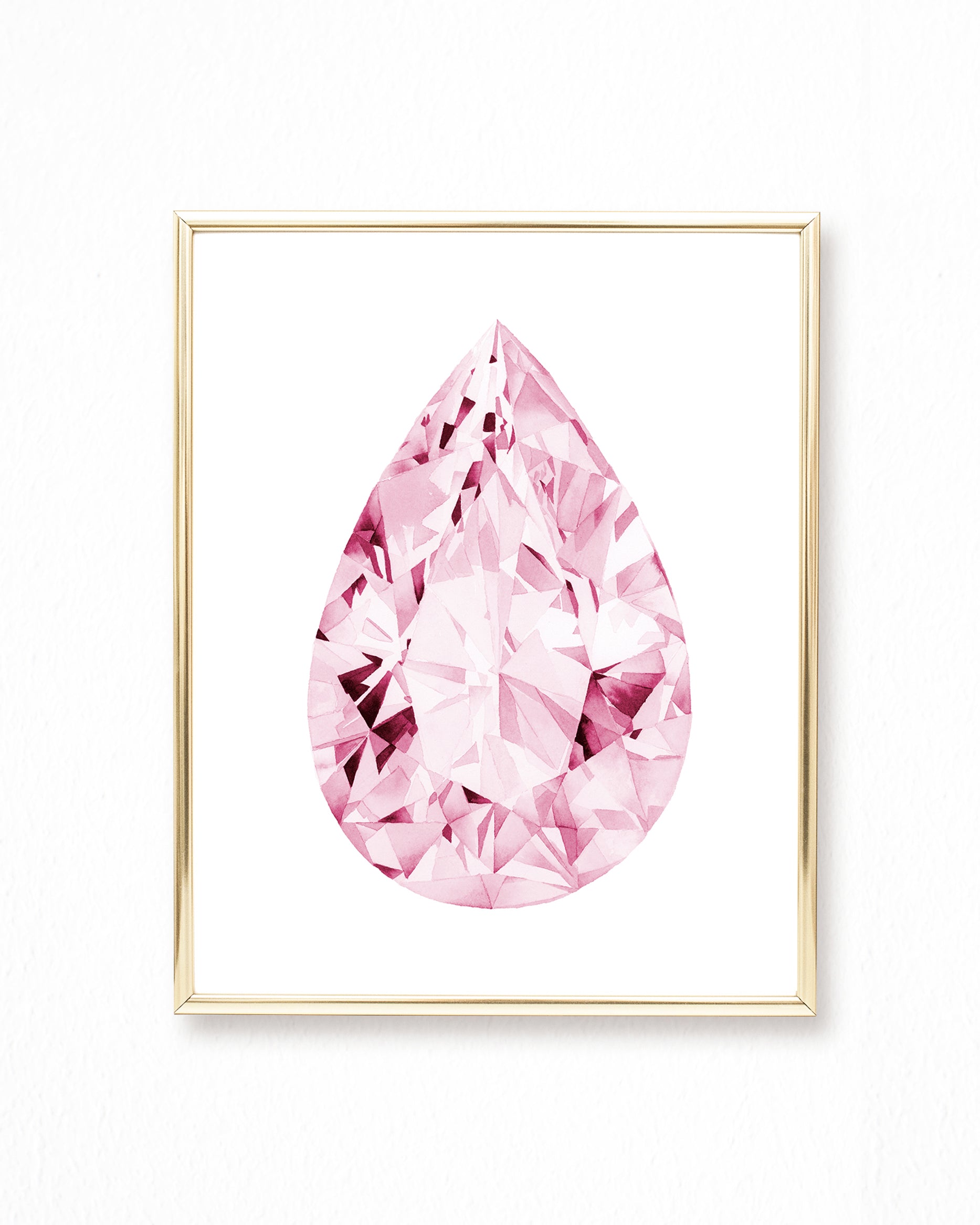 Watercolor Pink Diamond Paintings - Set of 4
