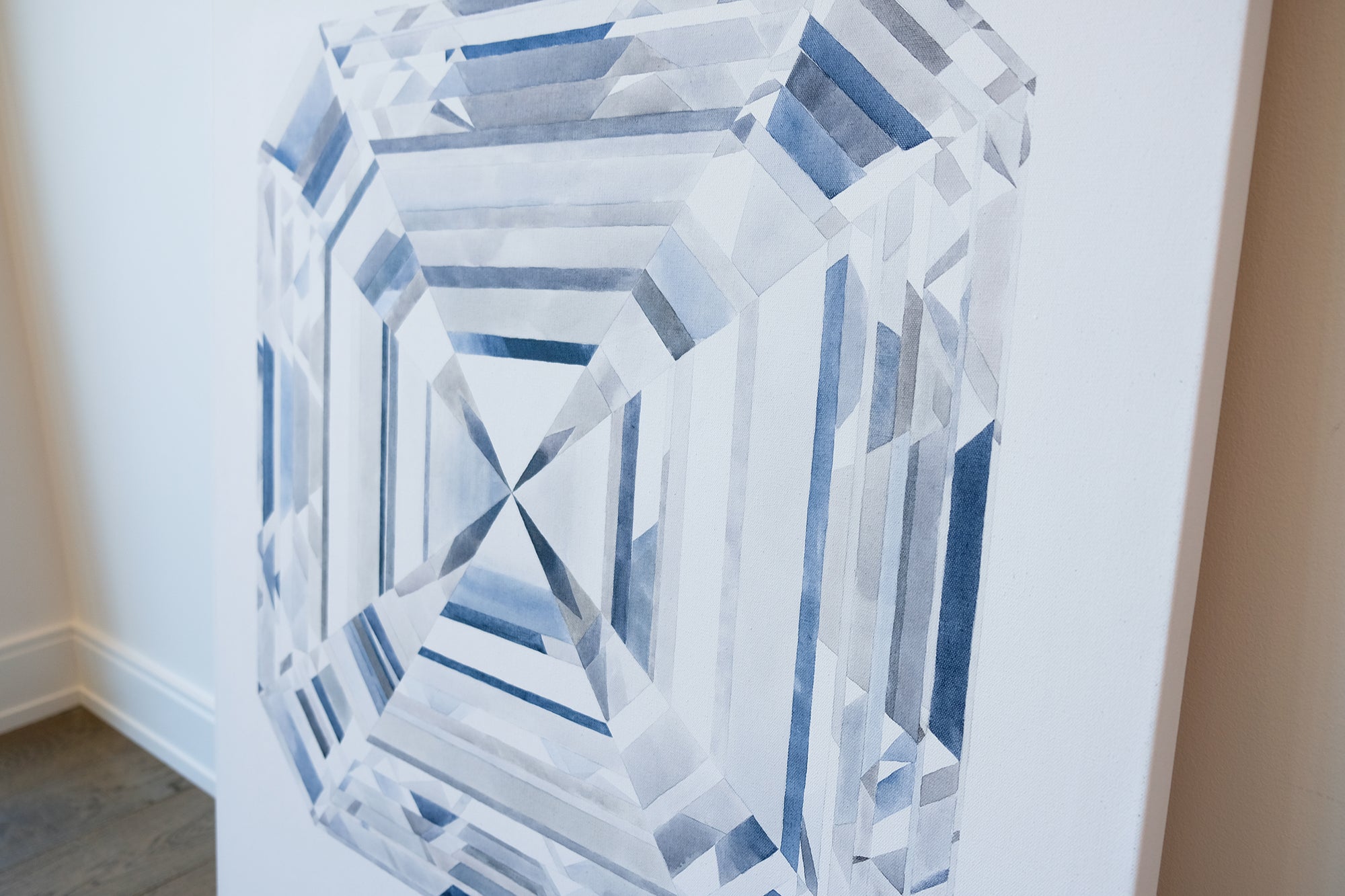 Diamond Asscher Cut Abstract Acrylic Painting - Original Painting 36 x 48 inches