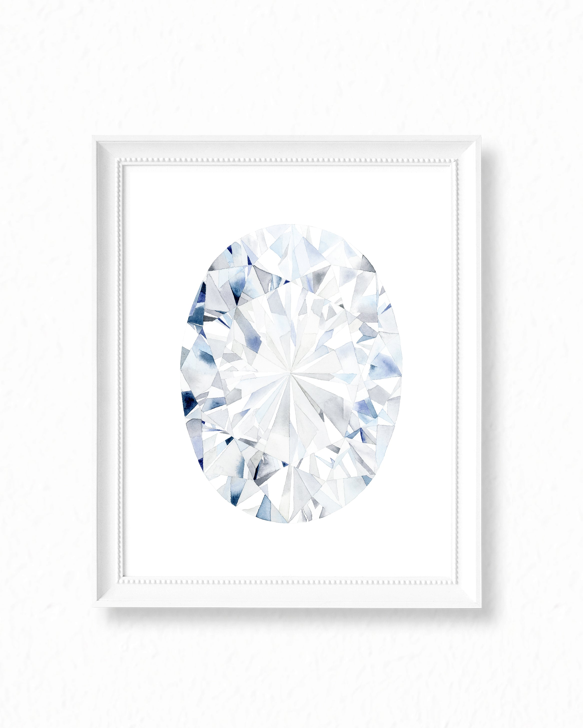 Watercolor Diamond Painting - Oval Diamond Cut - Art Print