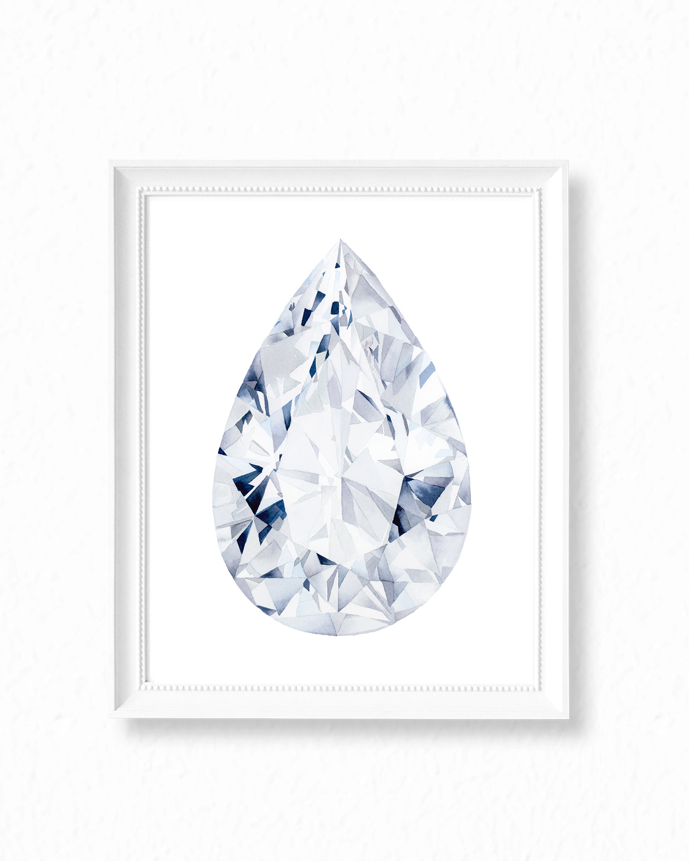 Watercolor Diamond Painting - Pear Diamond Cut - Art Print