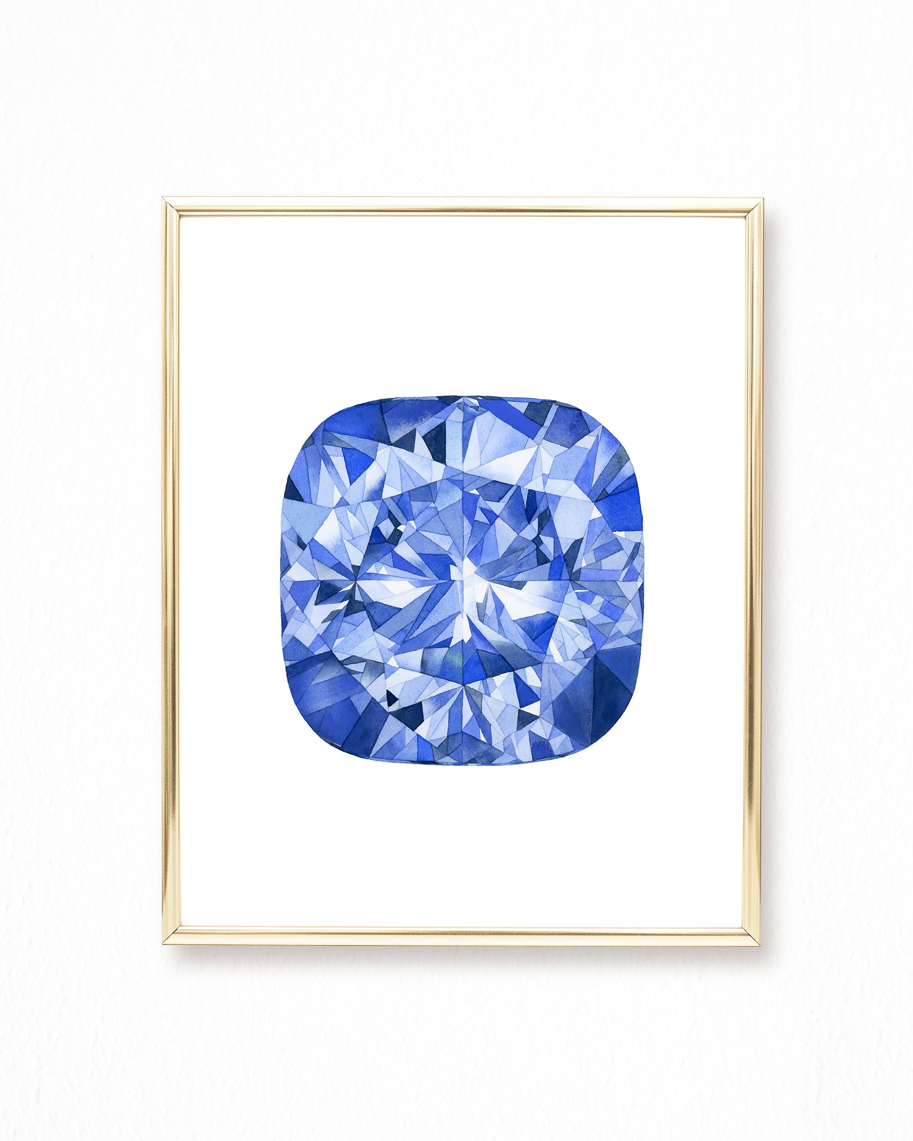 Watercolor Sapphire Gem Painting - Sapphire Gemstone - Art Print