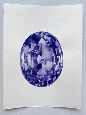 Original Painting - Watercolor Amethyst Painting 11x15 inches