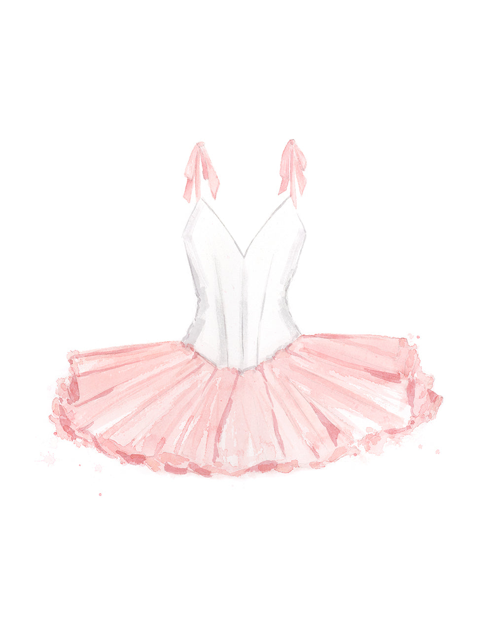 Pink and White Ballerina Dress - Art Print