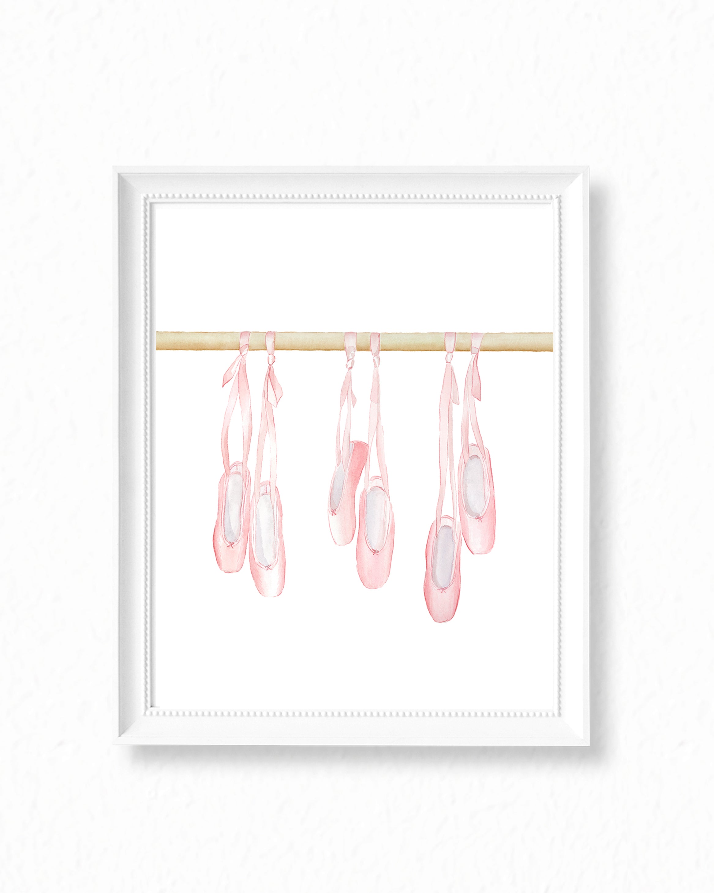 Pink Ballerina Slippers 3 Pairs - Art Print